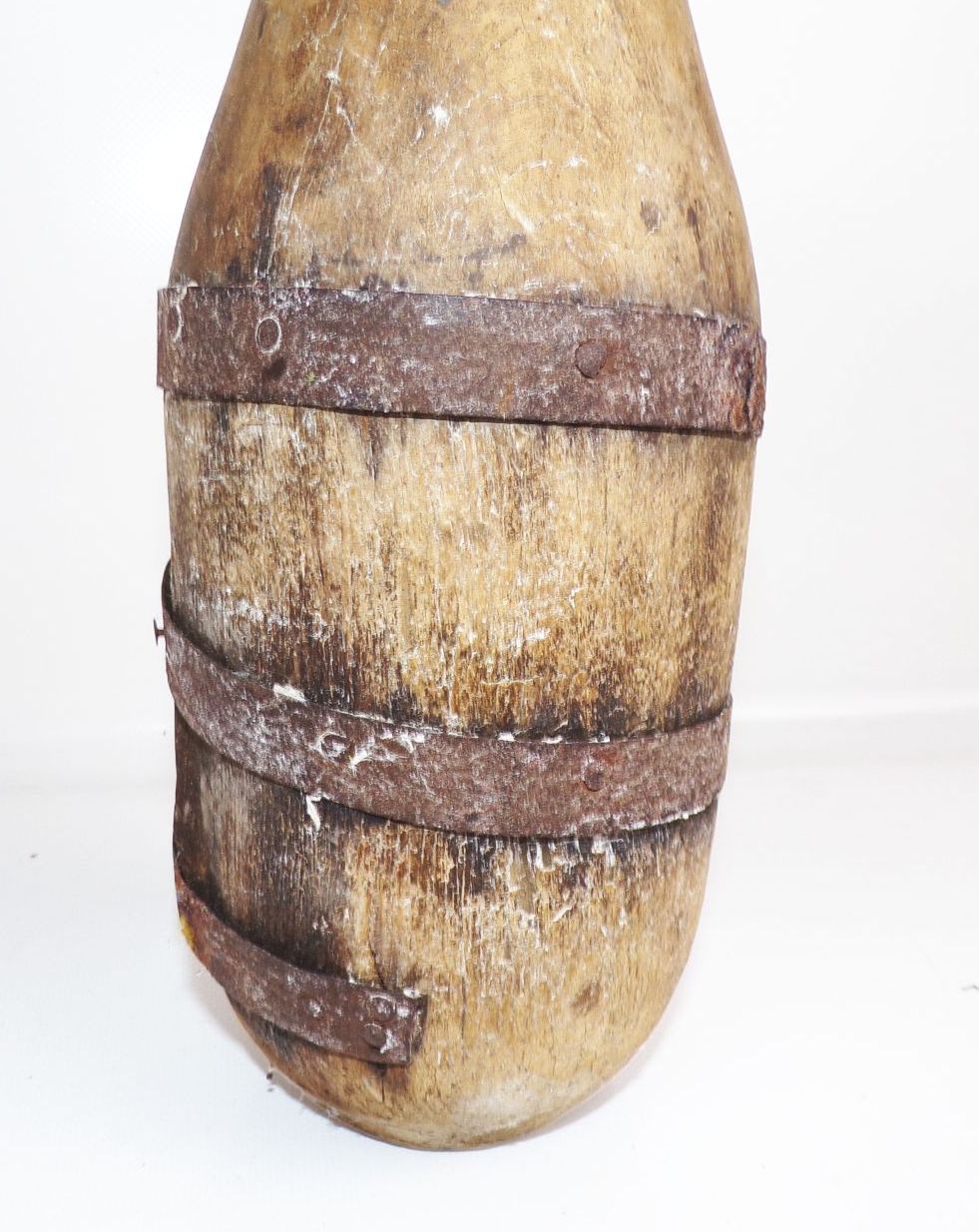 Alter Holzkegel Pin Kegeln Vintage Deko 