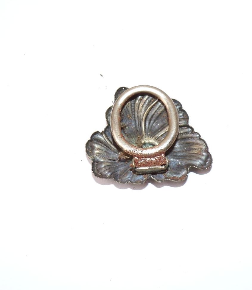 Alter Tuchhalter Metall Clip Art Deco Blütenblatt Modeschmuck 