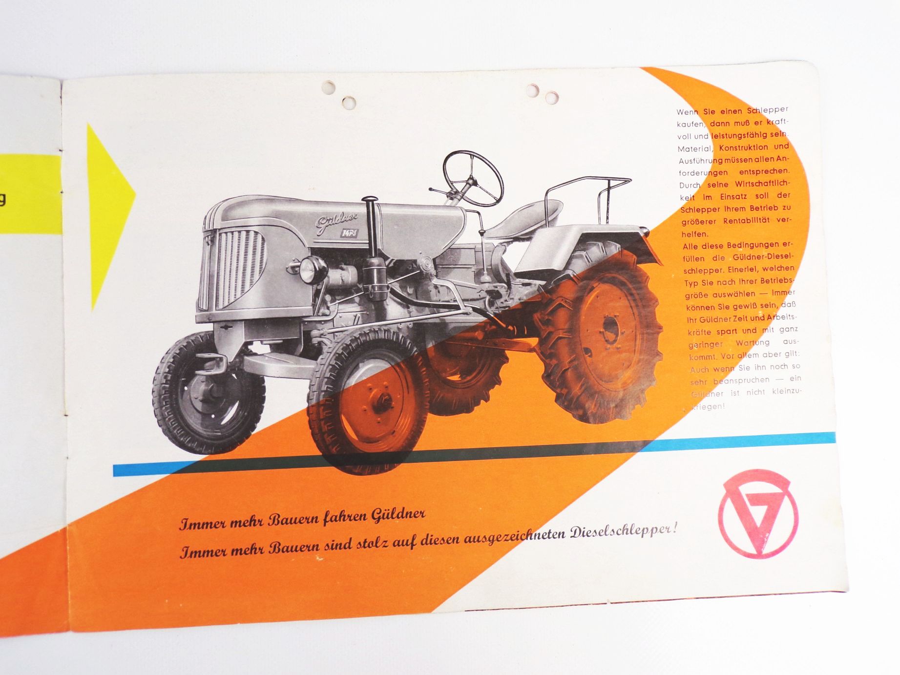 Altes Prospekt Güldner Dieselschlepper 14 bis 35 PS mit Wasserkühlung Altes Prospekt Güldner Dieselschlepper 14 bis 35 PS mit Wasserkühlung