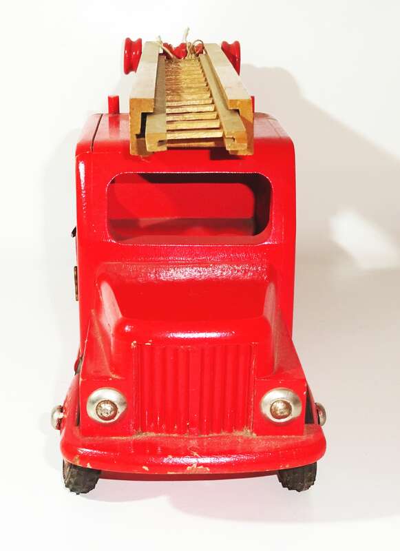 DDR Feuerwehr Holzauto Leiter Holzfeuerwehr Spielzeug 