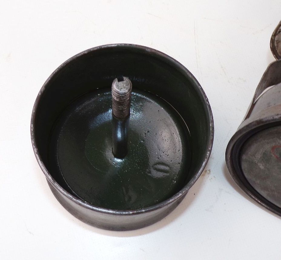 Alte Karbid Lampe Friemann u Wolf Zwickau Feuerhand Glas RAD Militär 2 Wk