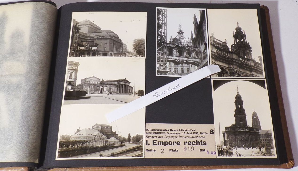 Fotoalbum zerstörtes Dresden Berlin Stalinallee Kirche zur Heimat 1956
