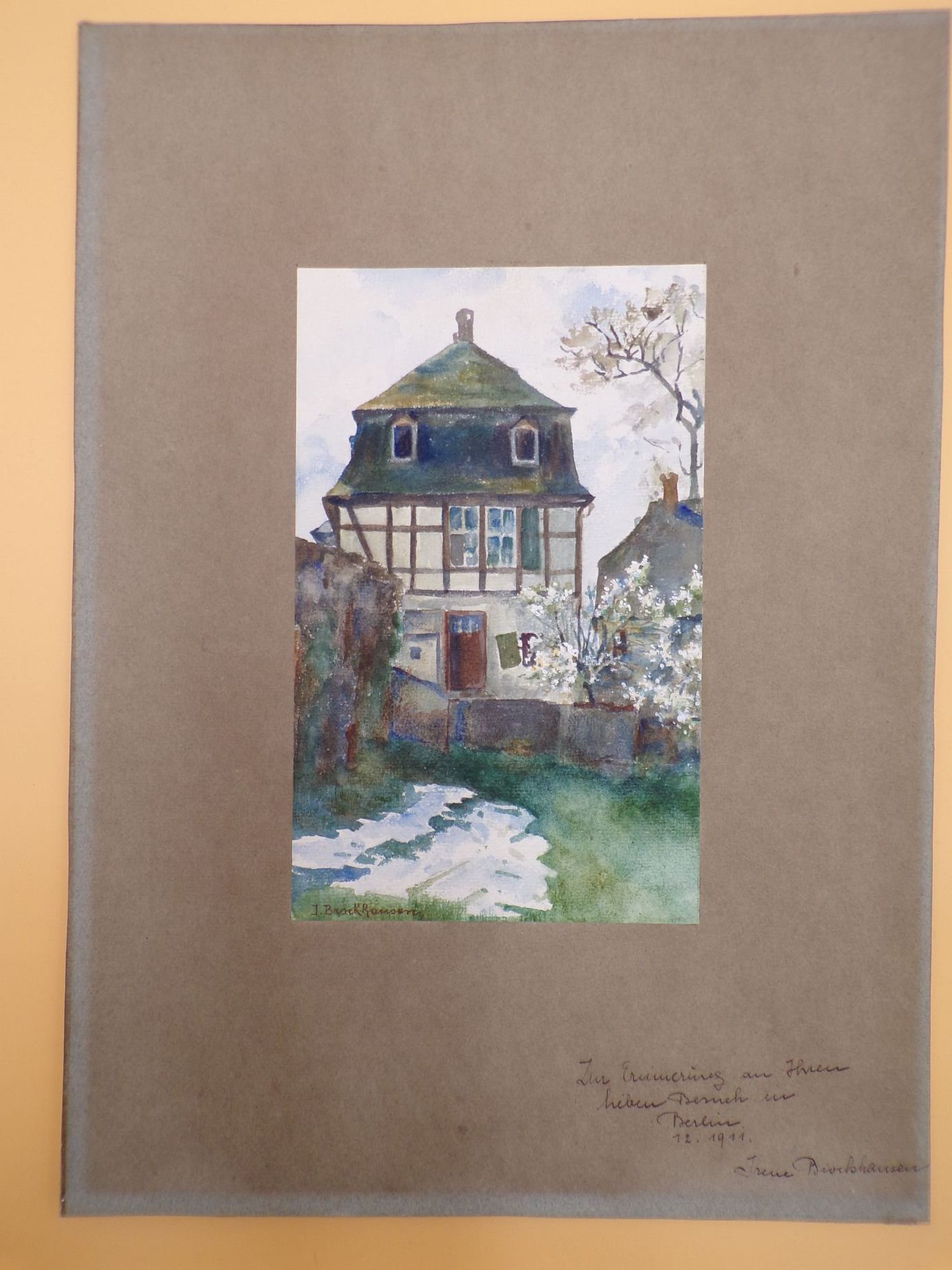 Aquarell Berlin Irene Brockhausen 1911 Aquarell Berlin Irene Brockhausen 1911