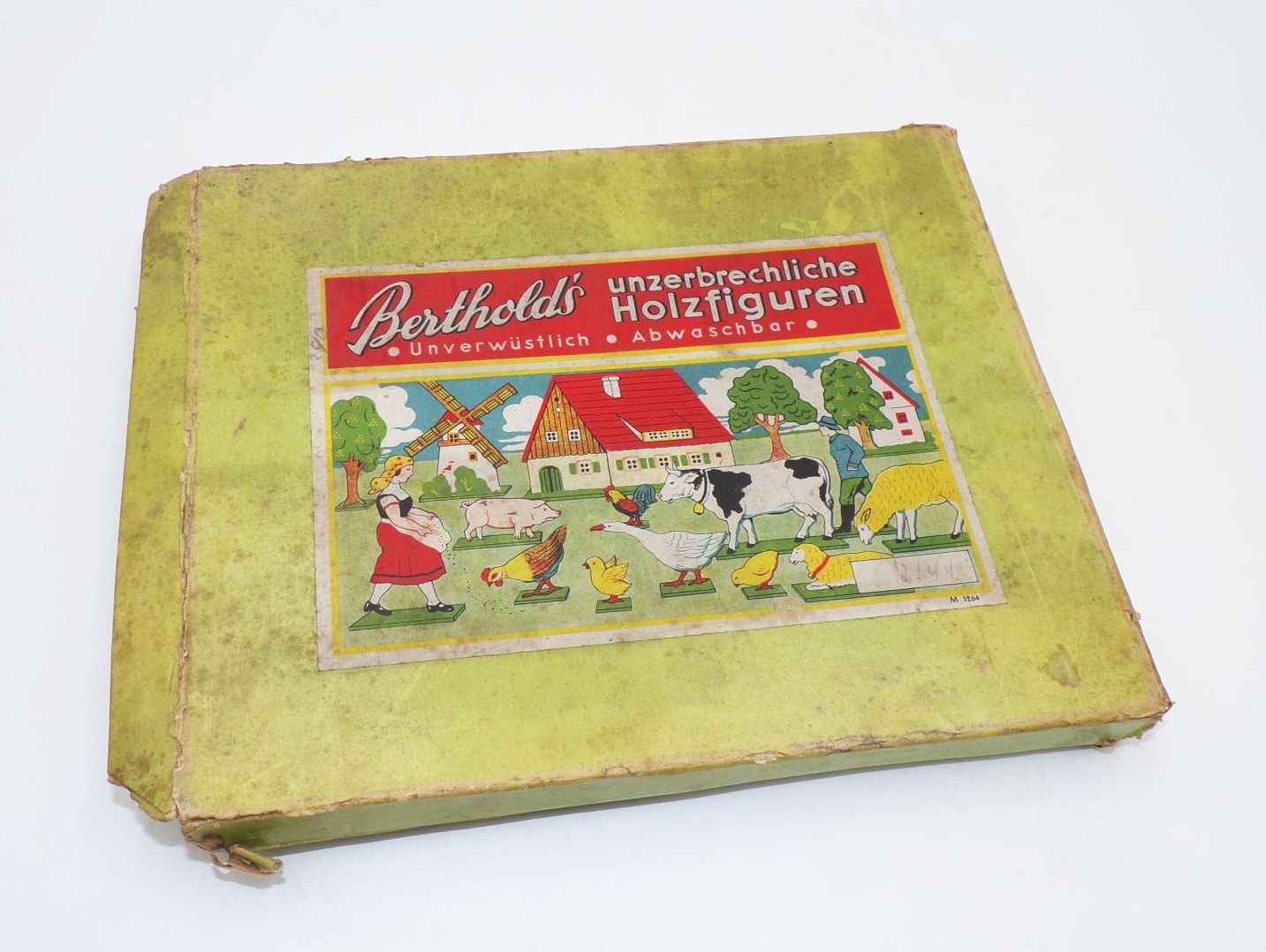 Berthold Holzfiguren Flachfiguren Taubenhaus Bauernhof Tiere OVP um 1930