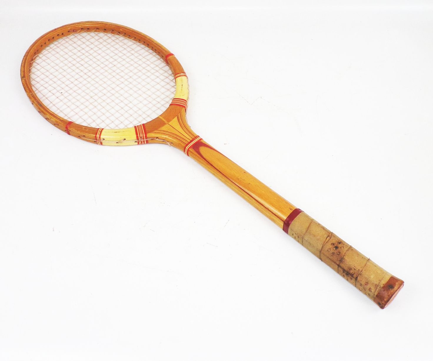 Alter Tennisschläger Rot Weiß Vintage Deko handmade