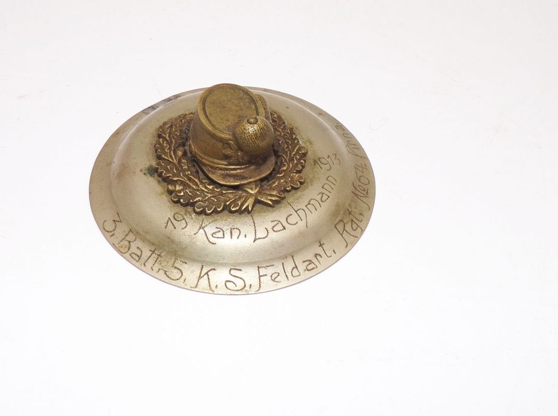 Alter Deckel für Reservistenkrug 3 Batterie 5 KS Feldartillerie Regiment 64 Pirna