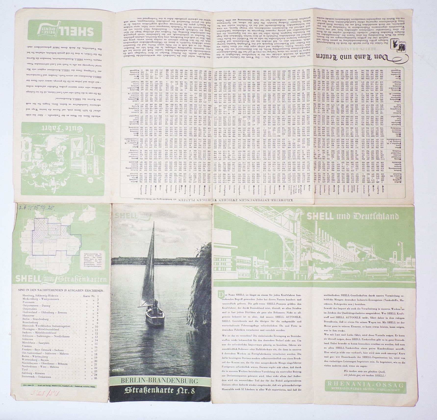 Shell Landkarte Berlin Brandenburg Straßenkarte Nr 8 Havel Segler 