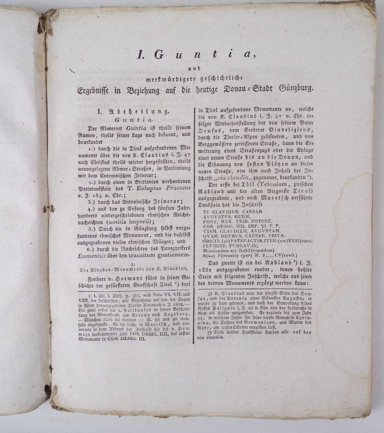 Guntia merkwürdige Ereignisse der Donaustadt Günzburg in der Umgebung 1823 Guntia merkwürdige Ereignisse der Donaustadt Günzburg in der Umgebung 1823