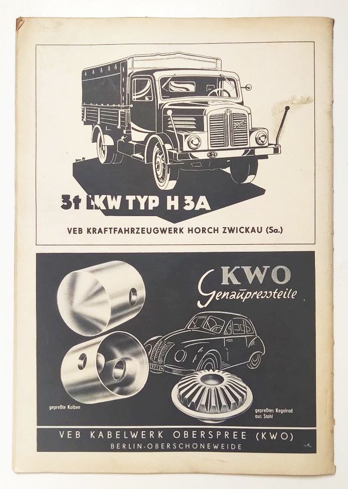 Kraftfahrzeugtechnik Zeitschrift DDR Moped SR1 Serienproduktion 1955 Nr 7