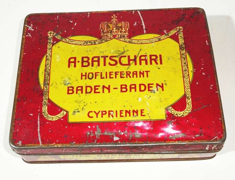 Alte Zigarettendose Batschari Hoflieferant Baden Baden Cyprienne 1910er 
