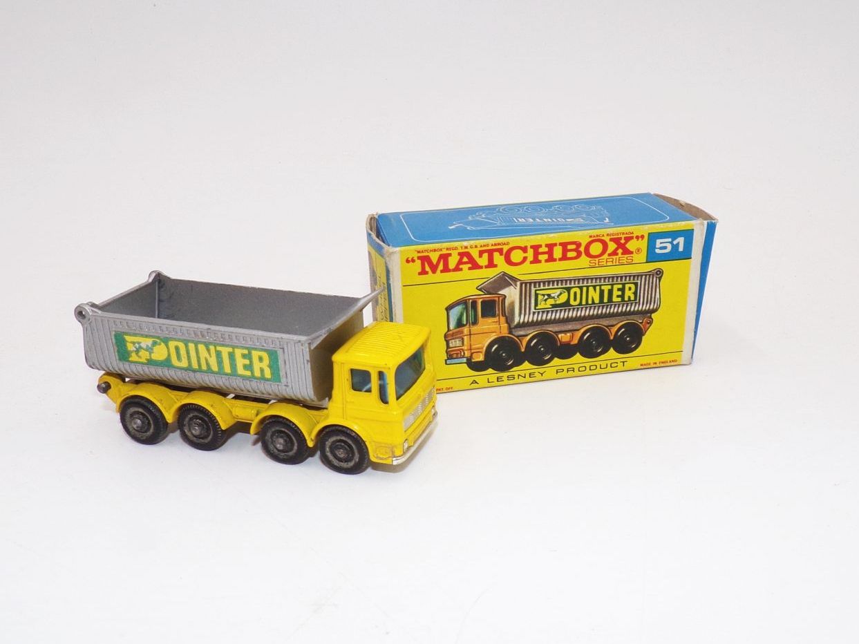 Altes Matchbox No 51 8 Wheel Tipper Truck OVP Lesney Auto Pointer