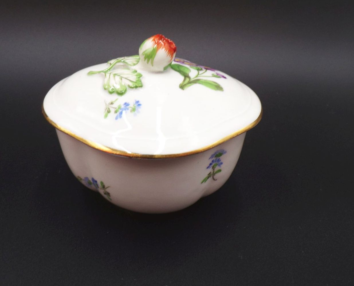 Alte Zuckerdose Meissen Blumen Dekor 2 Wahl Alte Zuckerdose Meissen Blumen Dekor 2 Wahl