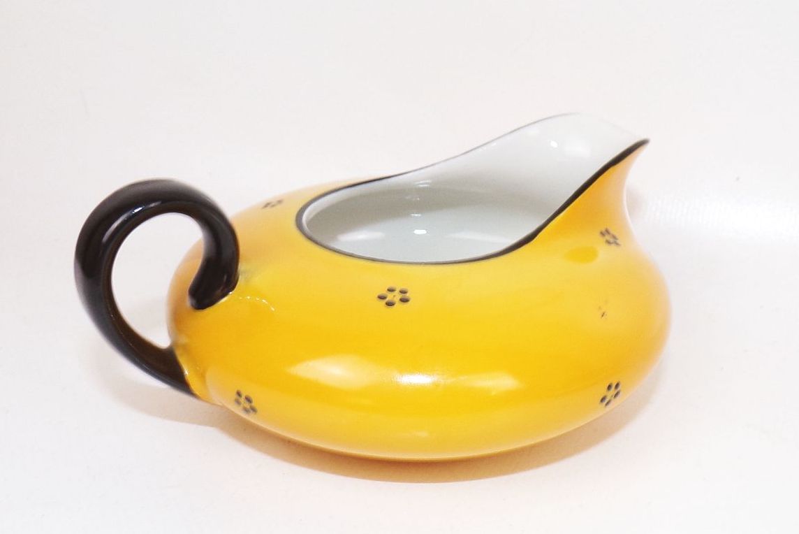 SPM Bavaria Teeservice Art Deco Schwarz Gelb Design Porzellan