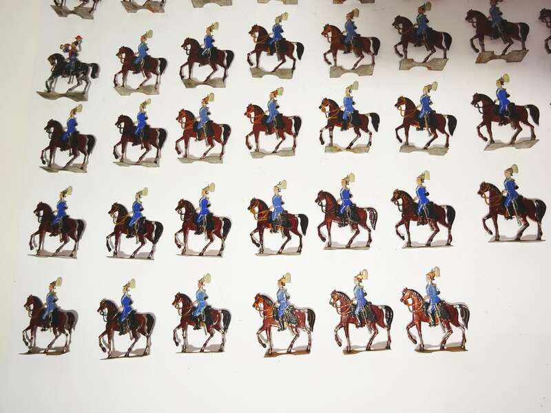 Alte Zinnfiguren kgl sächsisches Gardereiter Regiment Flachfiguren