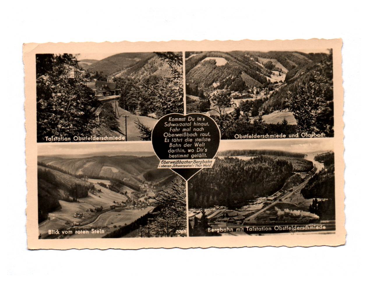 Ak Oberweißbacher Bergbahn Talstation Blick vom roten Stein Obstfelderschmiede Ak Oberweißbacher Bergbahn Talstation Blick vom roten Stein Obstfelderschmiede
