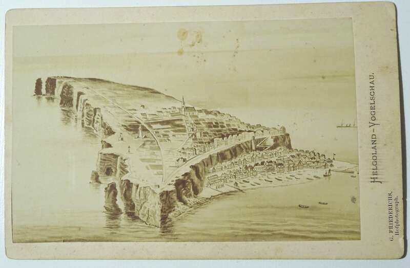 Foto 3 Stück Helgoland Sepia Albumin 1890 