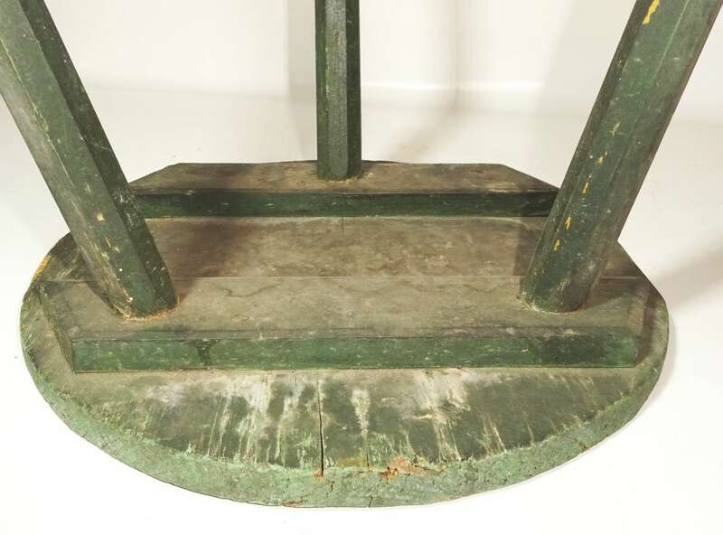 Alter Holzhocker Schemel Dreibein Grün Hocker Shabby