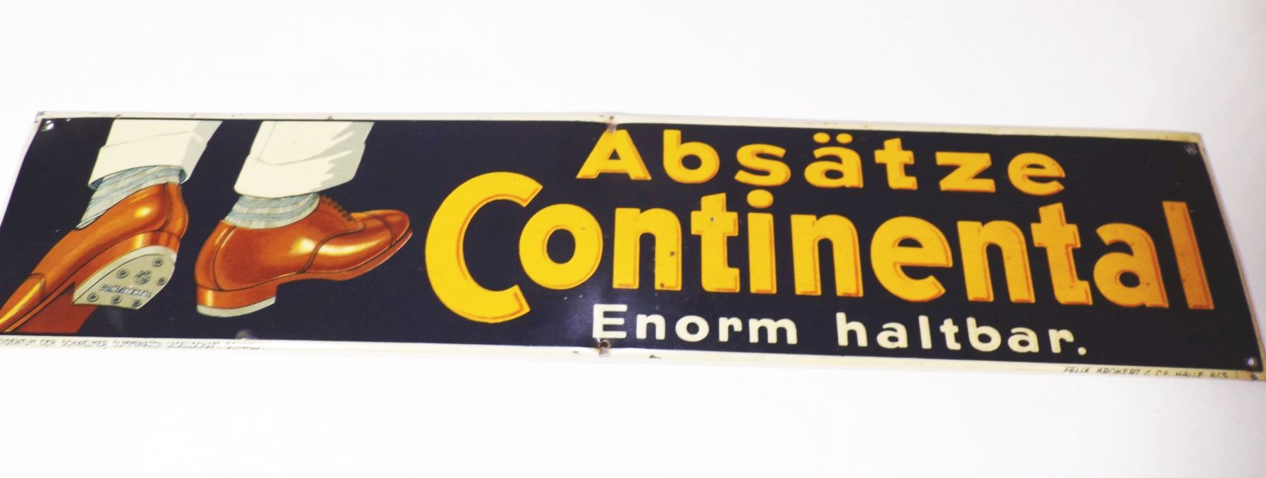 Altes Blechschild Continental Absätze Enorm haltbar 1930er tolle Farben