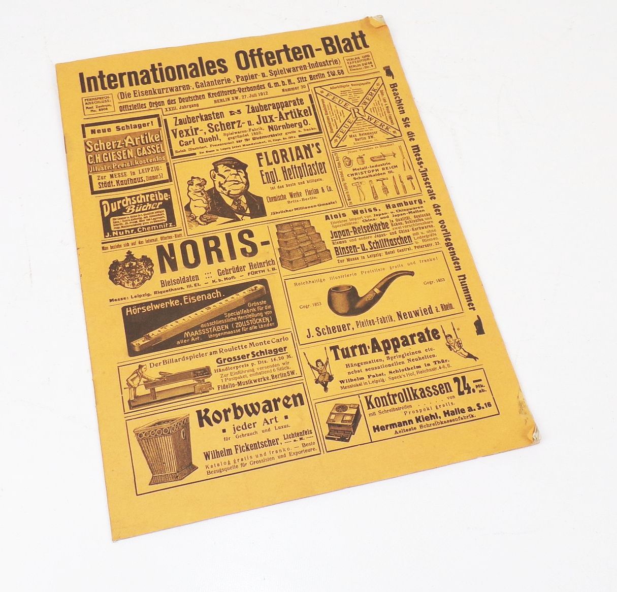 Internationales Offerten Blatt Nummer 30 1912 Anzeiger viel Reklame