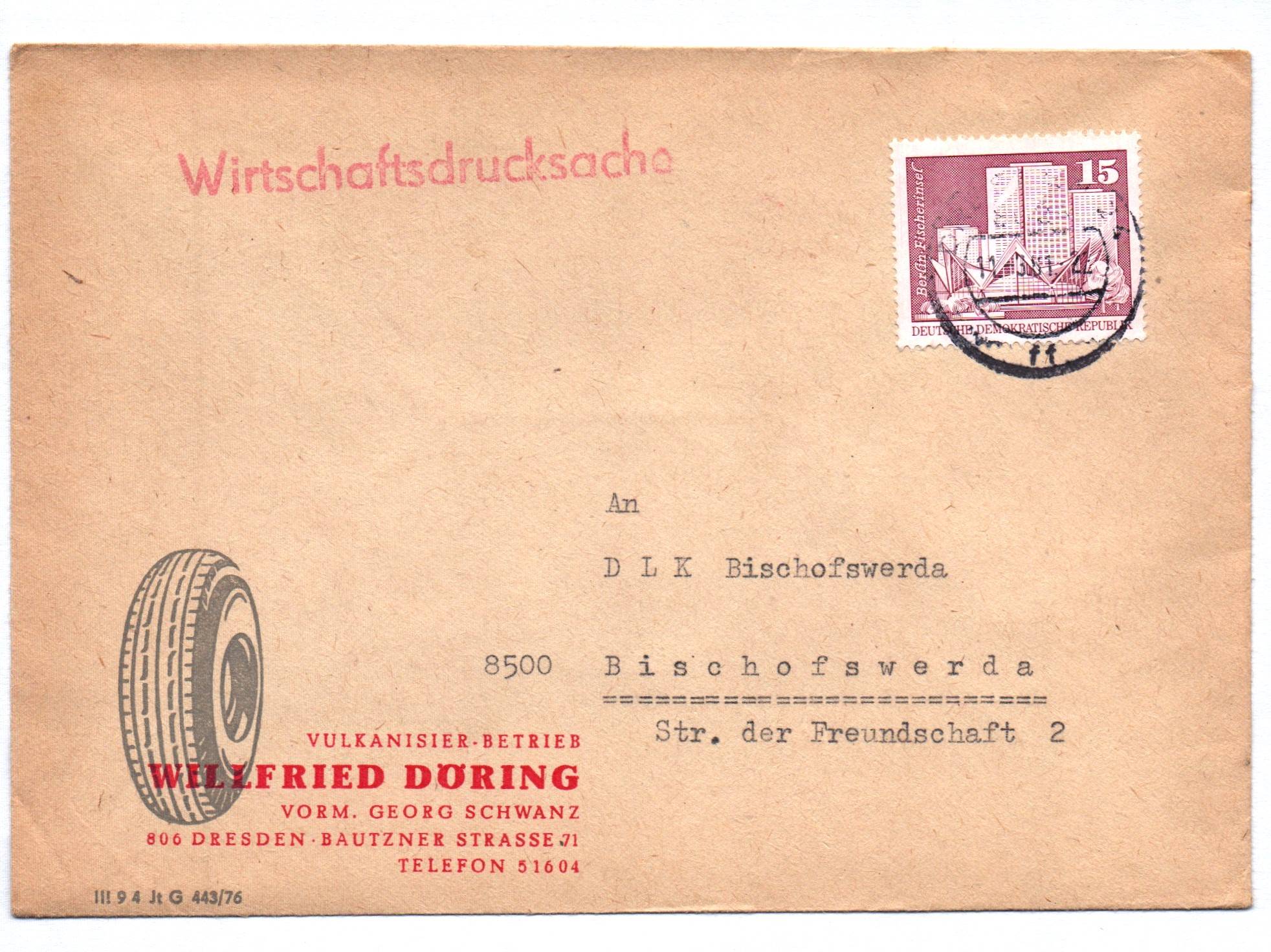 Wirtschaftsdrucksache Vulkanisier Betrieb 1951 DDR Dresden Wirtschaftsdrucksache Vulkanisier Betrieb 1951 DDR Dresden