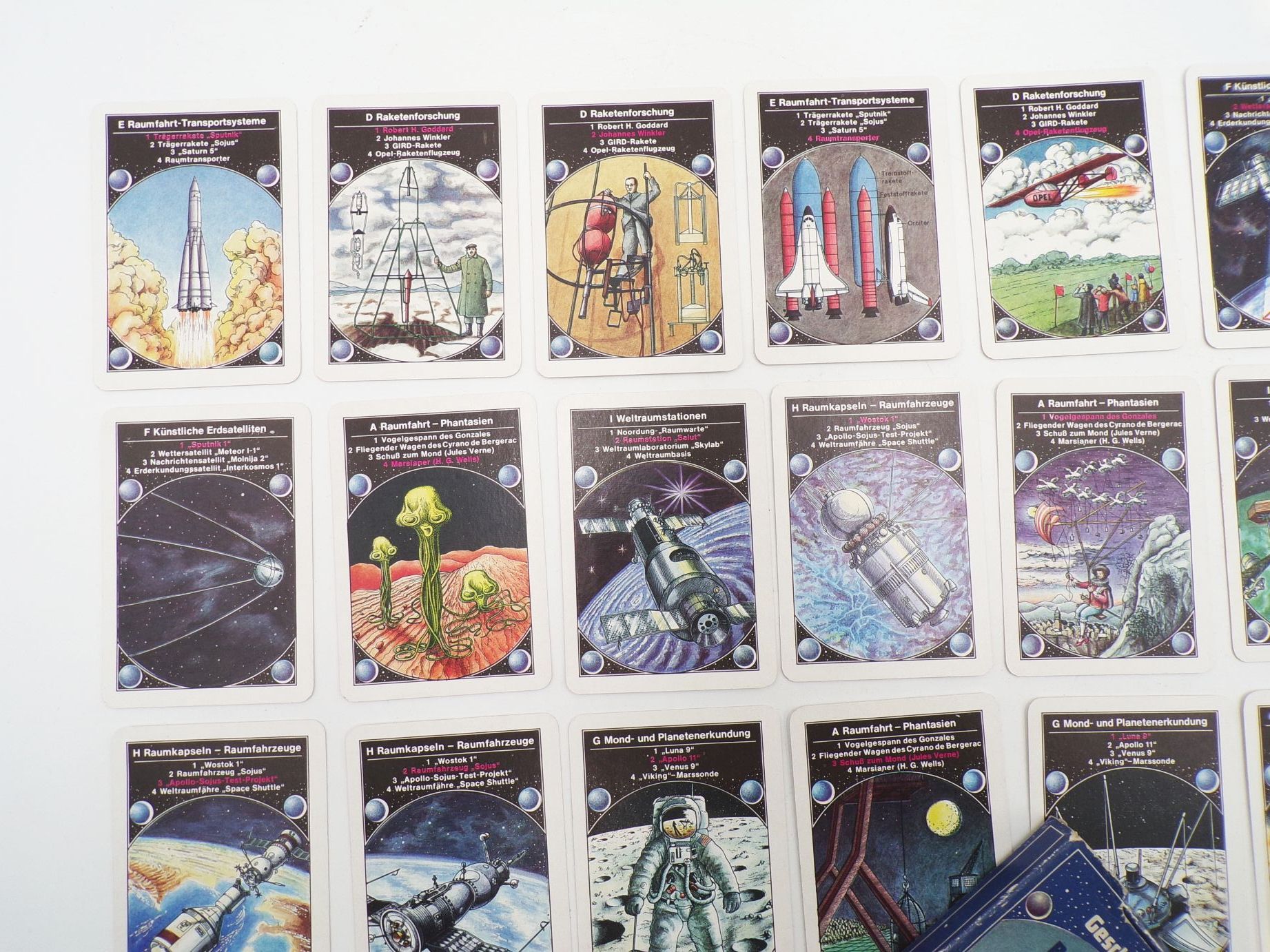 Geschichte der Raumfahrt DDR Kartenspiel 