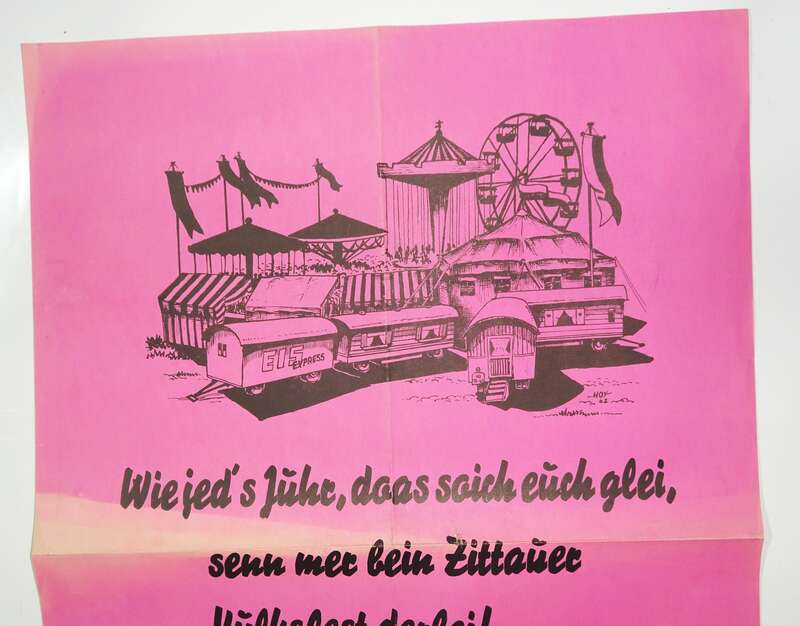 Plakat Zittau Volksfest Jahrmarkt Rummel 1962 DDR 