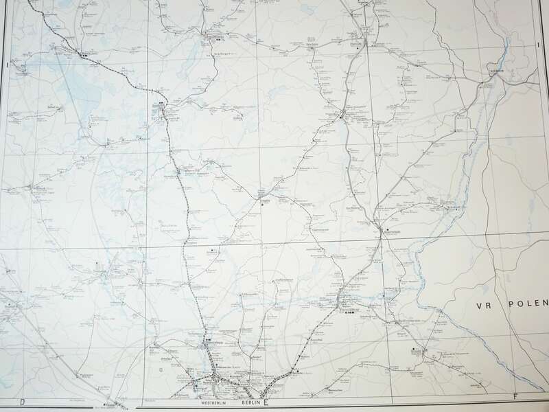 Dienstgebrauch Karte Reichsbahndirektion Greifswald 1987 Schienennetz DDR 