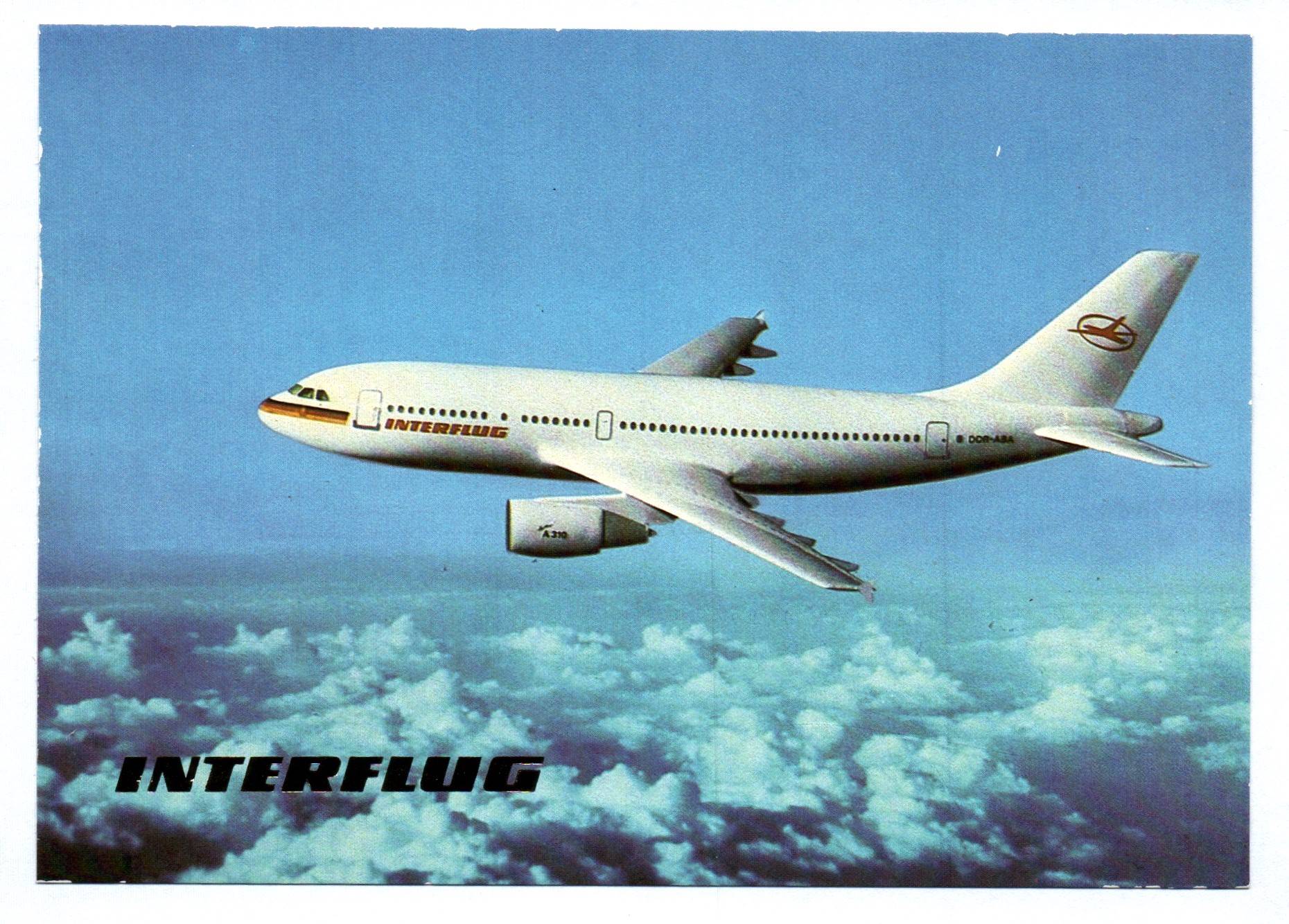 Ak Flugzeug A310 208 Sitzplätze Interflug DDR