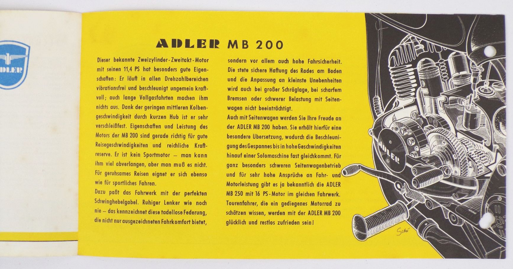 Adler MB200 Motorrad Zweizylinder Zweitakt Oldtimer
