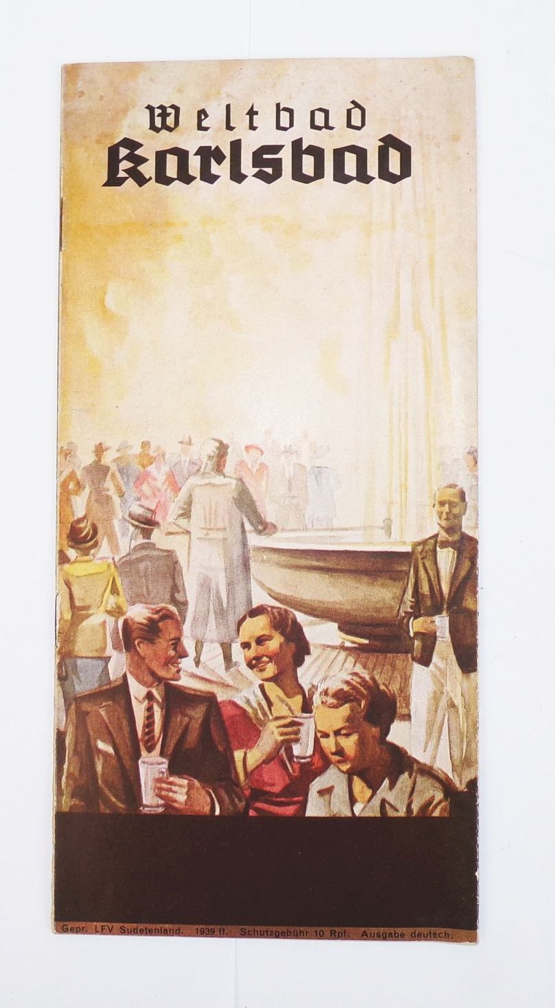 Reiseprospekt Weltbad Karlsbad Böhmen Karlovy Vary Tschechien 1939 