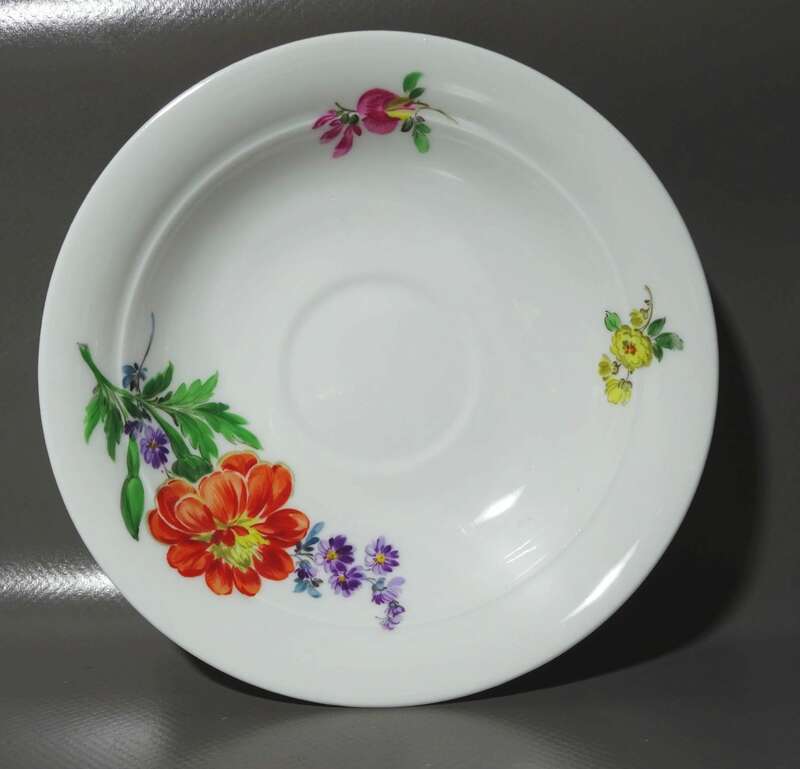 Meissen Gedeck Schwanenhals Blumen Dekor Porzellangedeck 2 teilig