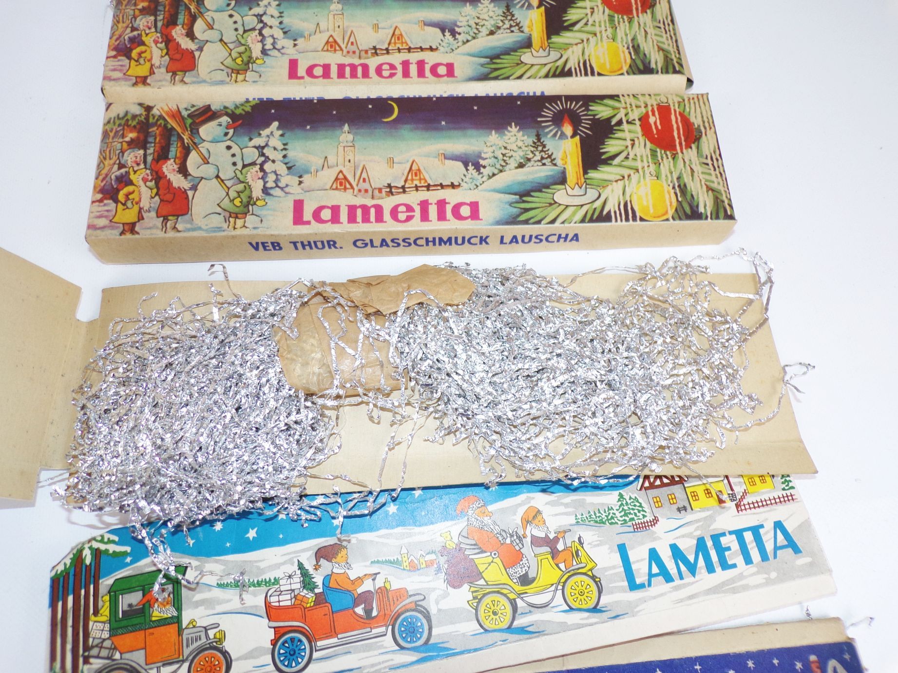 6 x DDR Lametta Weihnachtsschmuck Christbaumschmuck Vintage 6 x DDR Lametta Weihnachtsschmuck Christbaumschmuck Vintage