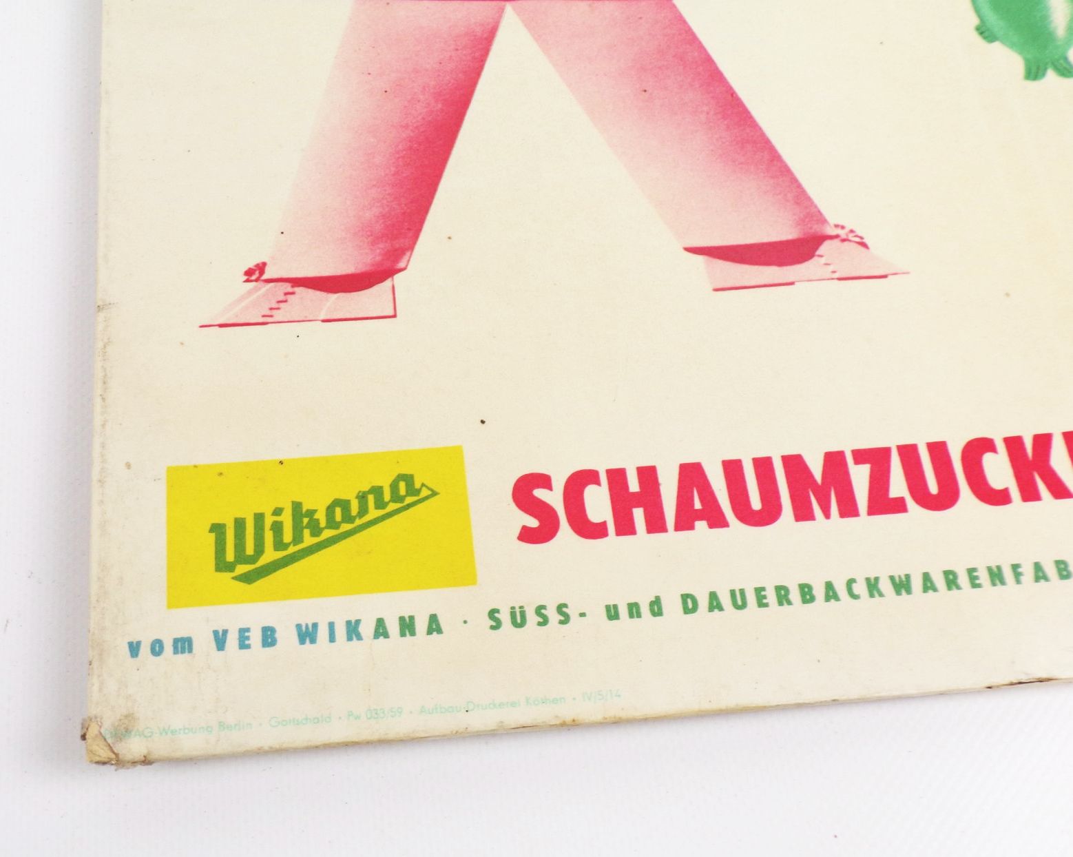 Alter Pappaufsteller Wikana Schaumzucker Figuren Süßigkeit DDR Reklame