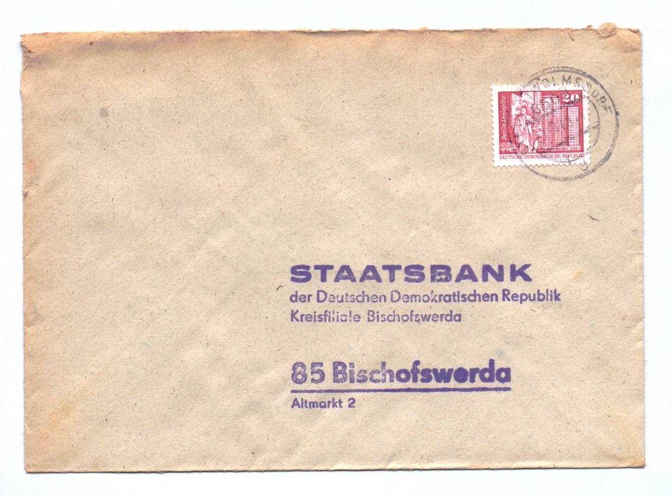 Brief 1963 Staatsbank der Deutschen Demokratischen Republik Bischofswerda Brief 1963 Staatsbank der Deutschen Demokratischen Republik Bischofswerda