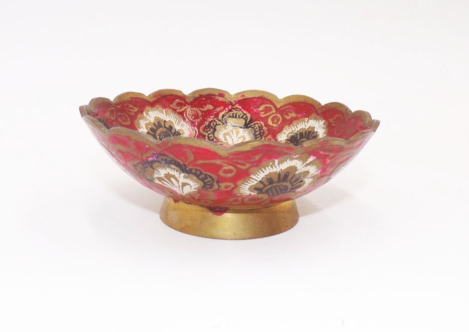 Alte Schale Messing Pfau Motiv Vintage