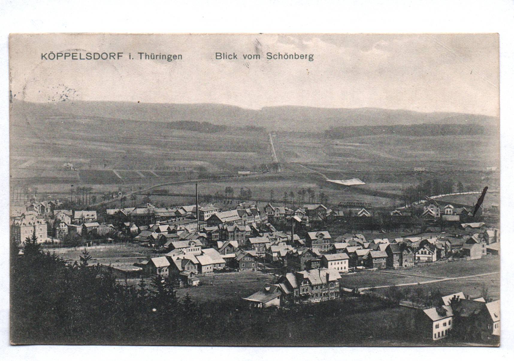 Ak Köppelsdorf in Thüringen Blick vom Schönberg 1911