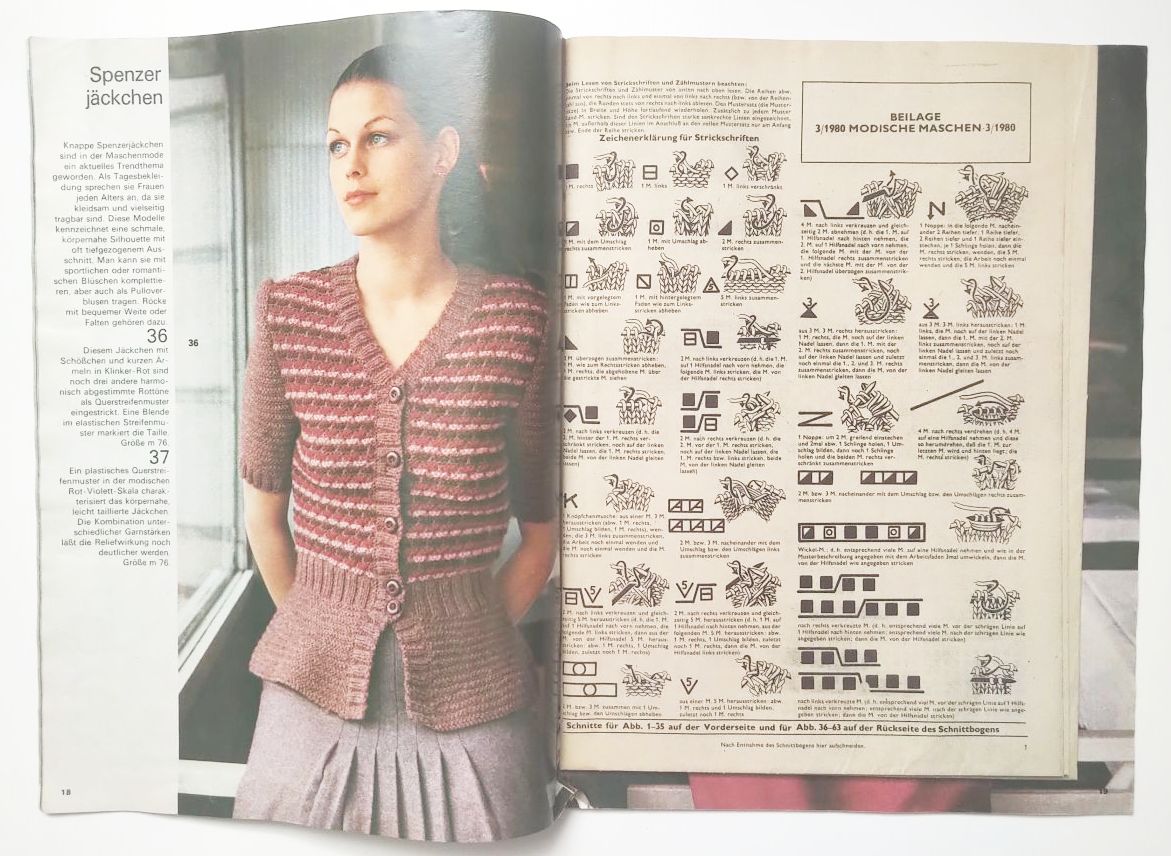 Modische Maschen 1980 Nr 3 mit Schnittmuster alte Modezeitschrift Modische Maschen 1980 Nr 3 mit Schnittmuster alte Modezeitschrift