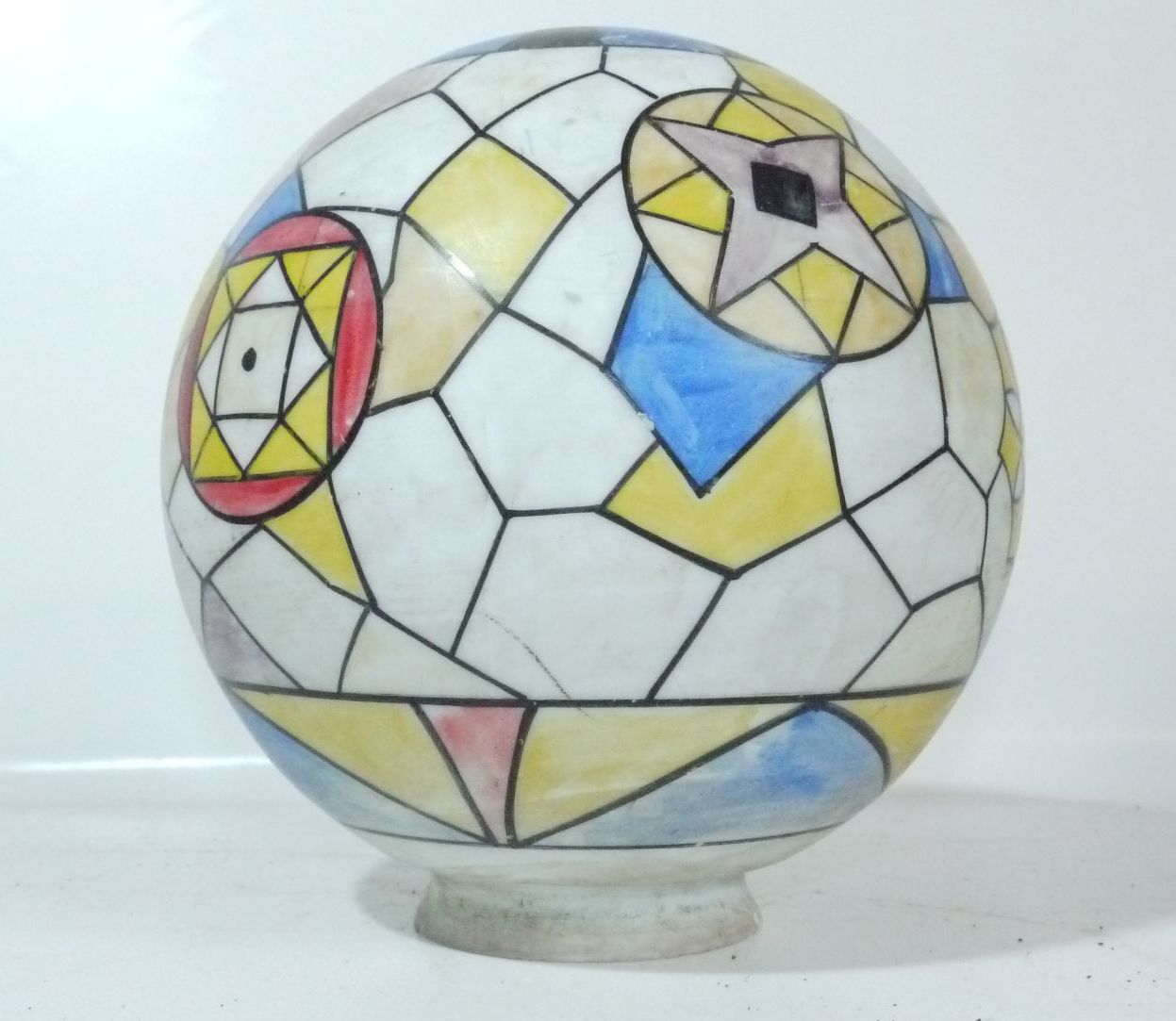 Glas Lampenschirm altes Lampenglas bunt Muster Ersatzglas