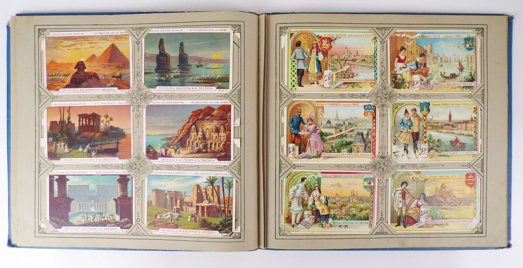 Sammelbilderalbum Petzold und Aulhorn um 1900 Kaufmannsbilder Sammelbilderalbum Petzold und Aulhorn um 1900 Kaufmannsbilder