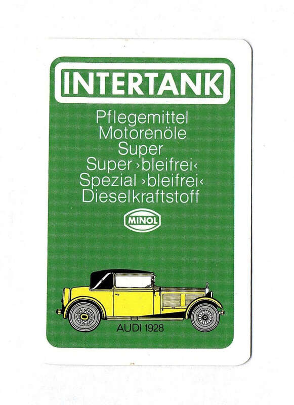 Kalender Karte INTERTANK MINOL 1989 Audi 1928 Werbekarte