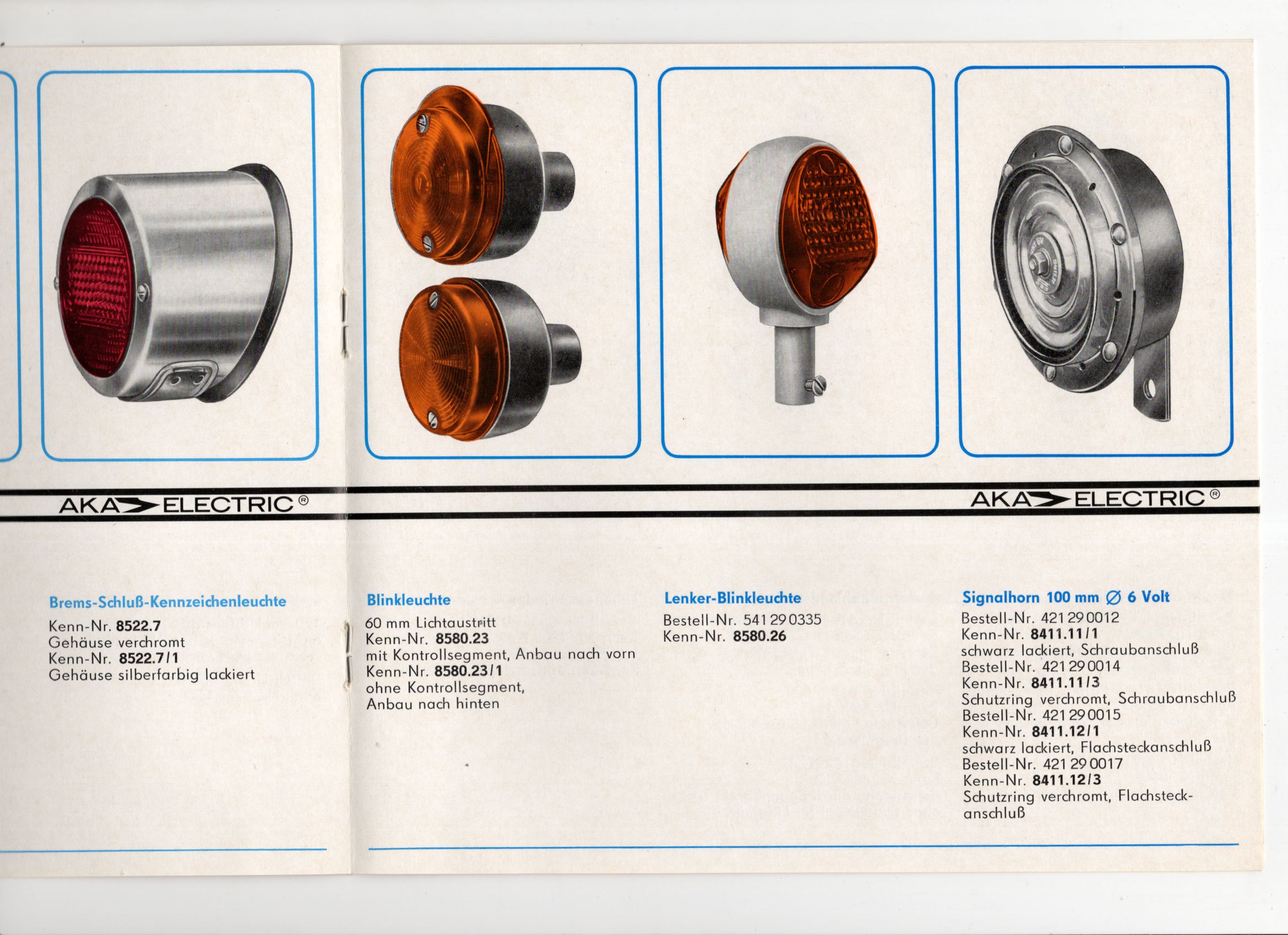 Aka Electric Fahrzeugtechnik am Motorrad MZ Reklame Prospekt 1974 Aka Electric Fahrzeugtechnik am Motorrad MZ Reklame Prospekt 1974