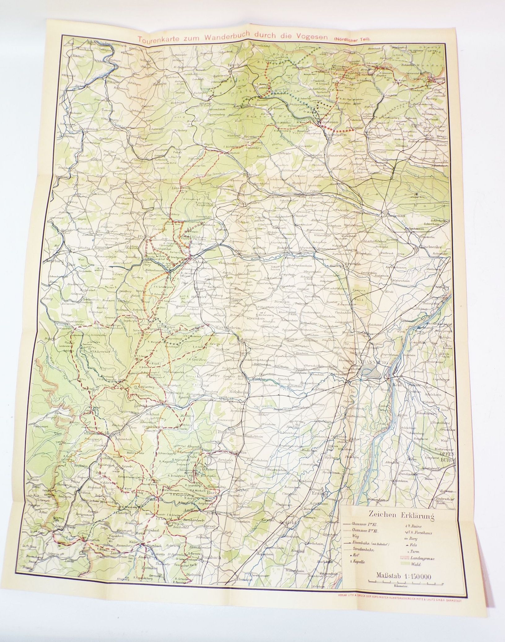 Wanderbuch für die Vogesen in 250 Touren 1906 Elsaß Lothringen Frankreich