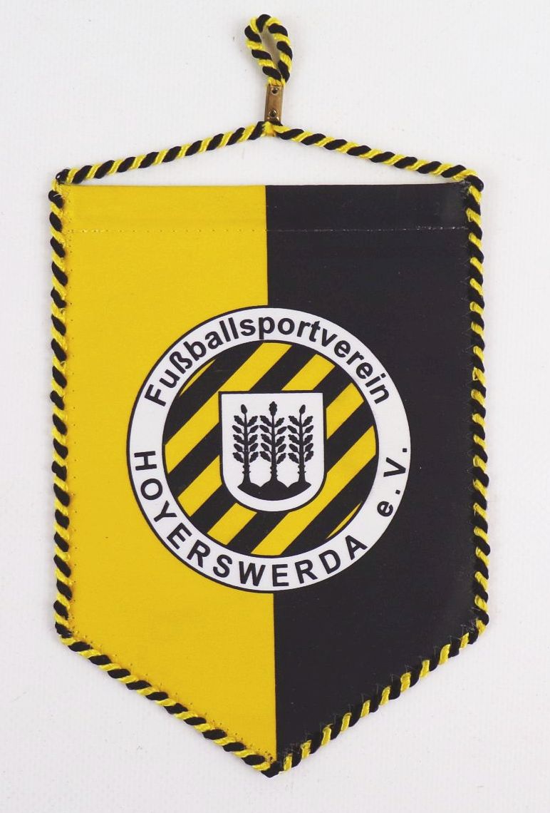 Alter Wimpel Fussballsportverein Hoyerswerda e V schwarz gelb Alter Wimpel Fussballsportverein Hoyerswerda e V schwarz gelb