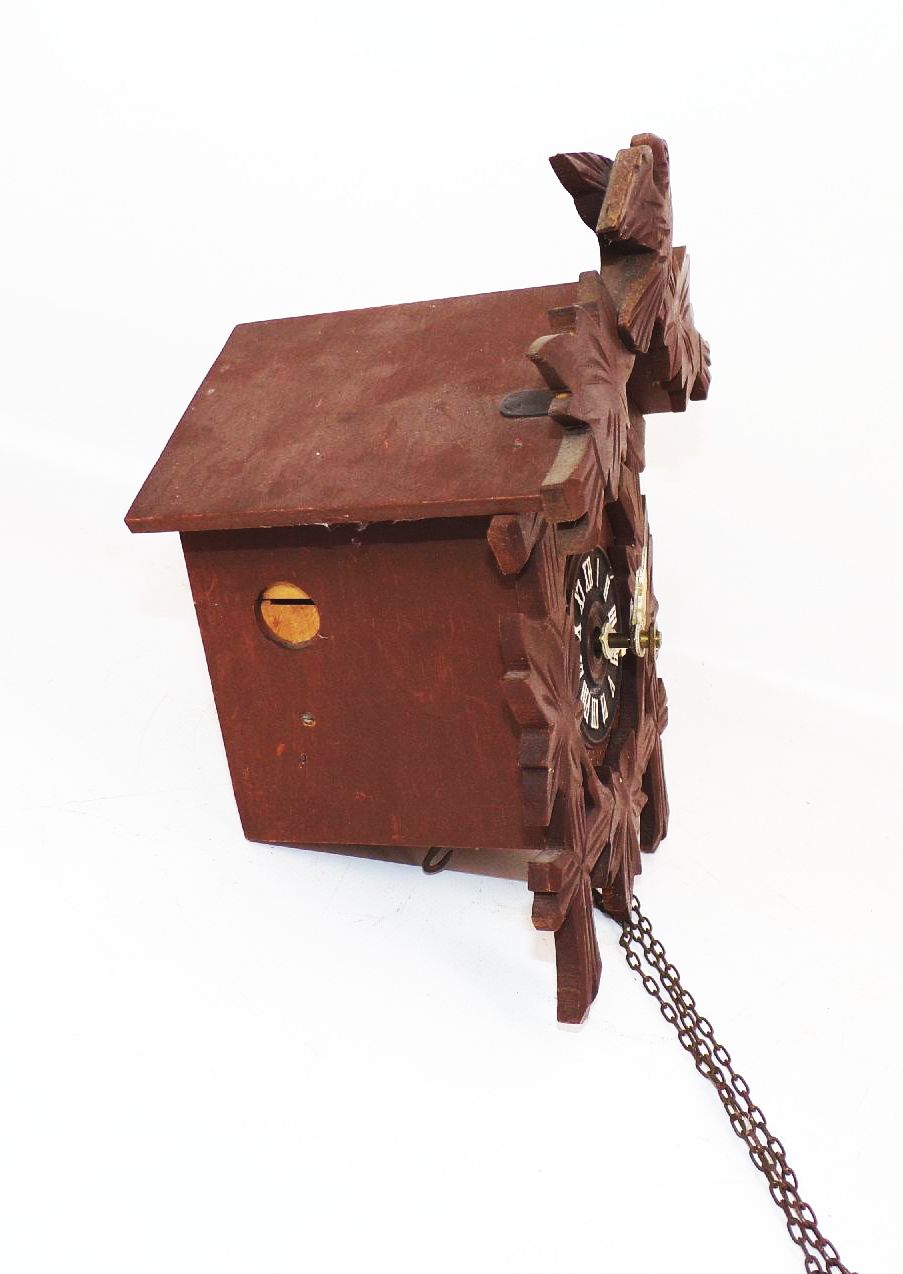 Alte Kuckucksuhr Holz Wanduhr Uhrengewicht Deko