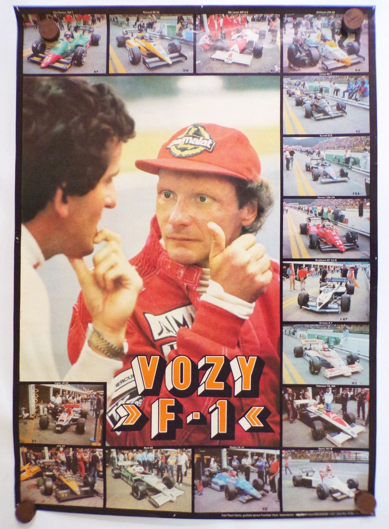 Altes Poster Niki Lauder Formel 1 Vozy F1 CSR Plakat