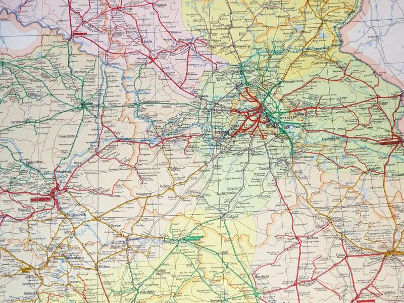 Eisenbahn Verkehrskarte der DDR 1967 Dienstgebrauch vintage Landkarte