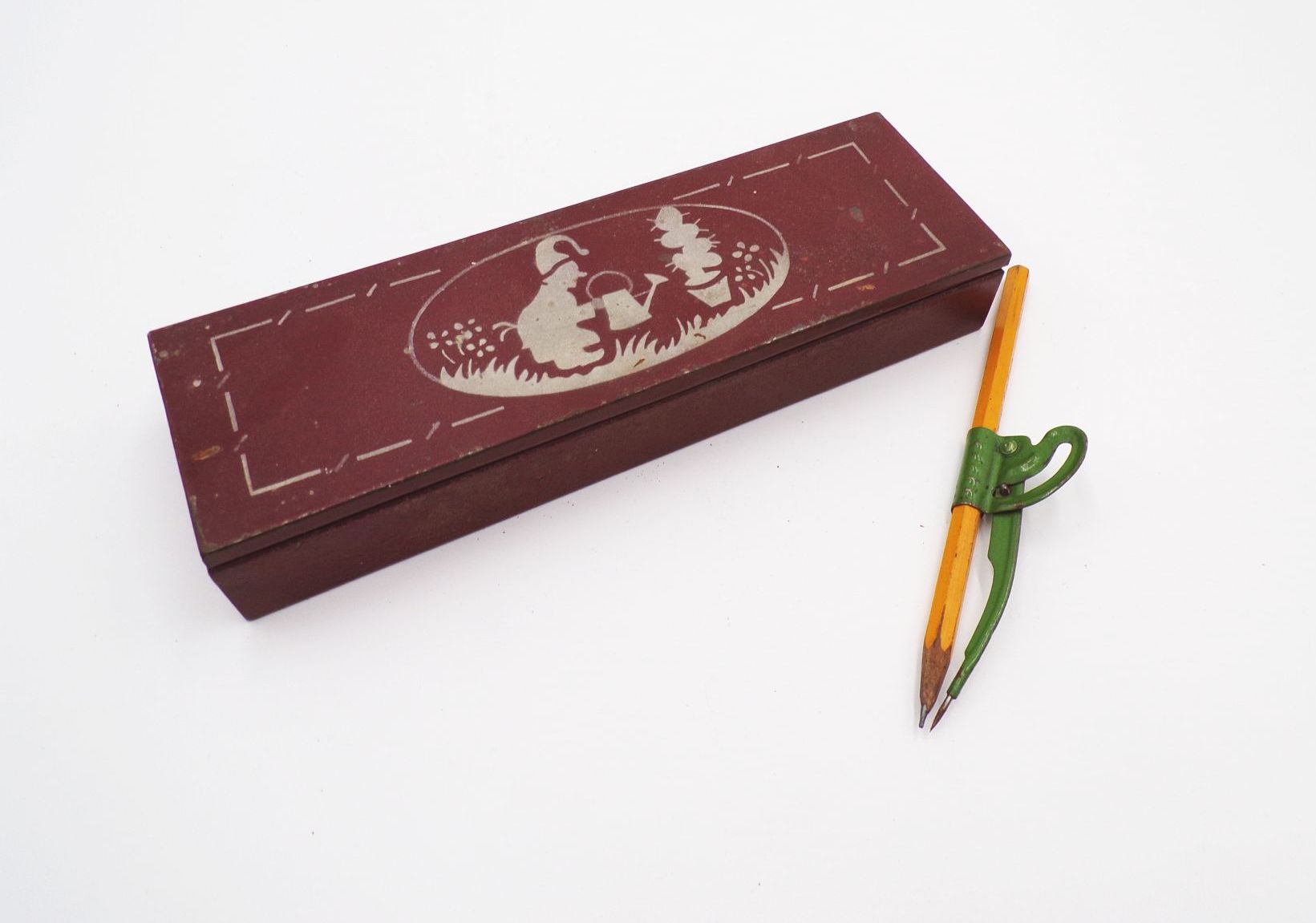 Alte Blechdose Stiftebox Bleistift Griffelkasten Aufbewahrung Schule Deko Alte Blechdose Stiftebox Bleistift Griffelkasten Aufbewahrung Schule Deko