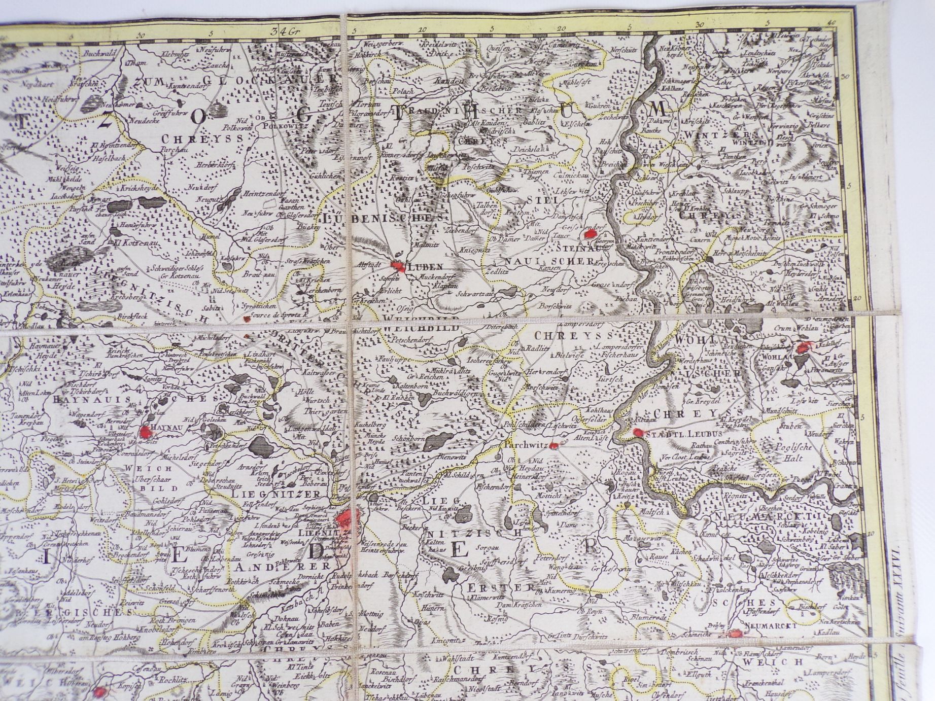 Le Royaume De Boheme 7 Kupferstich Landkarten um 1760 Böhmen