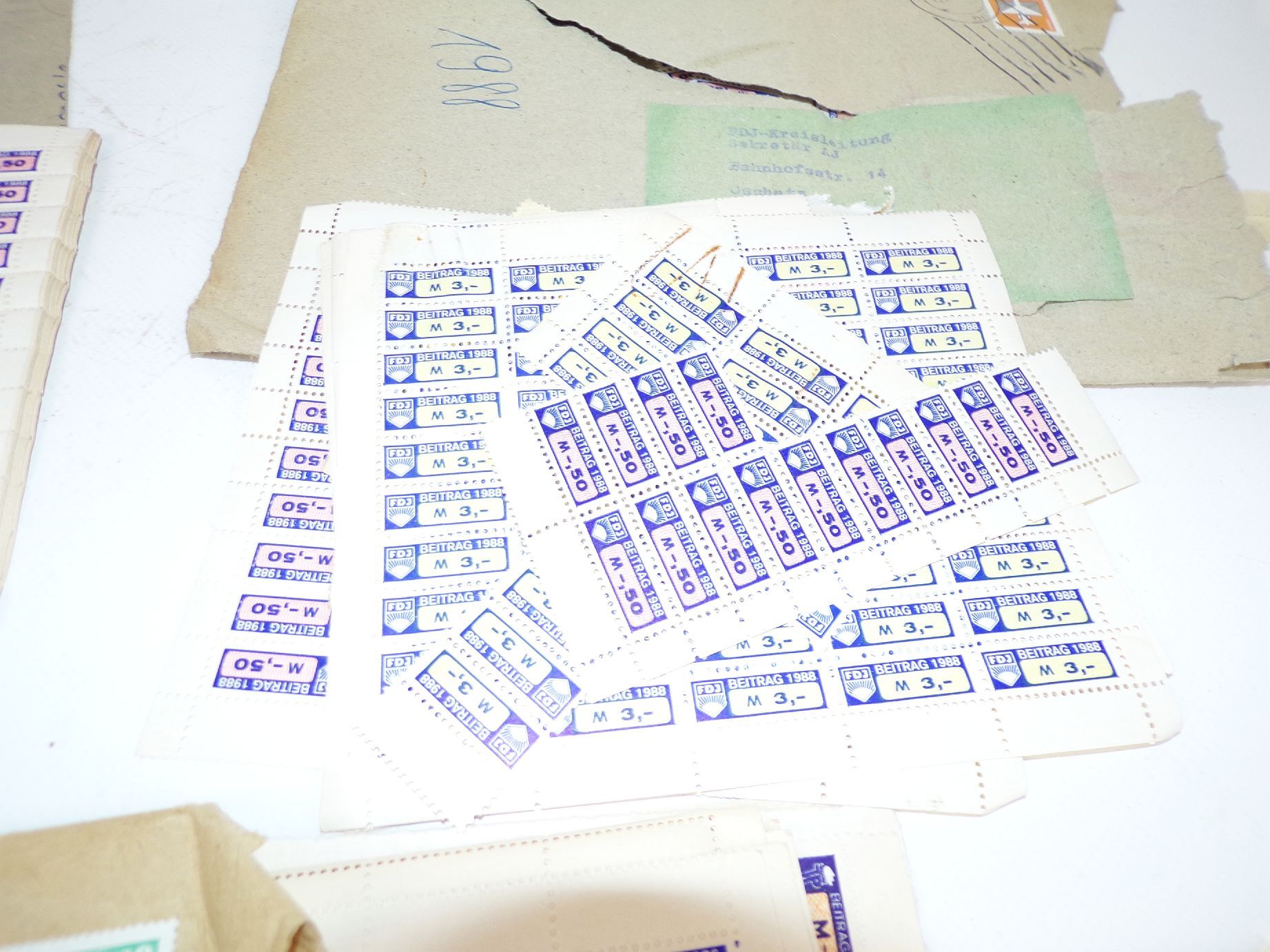 Konvolut FDJ Beitragsmarken Marken Spendenmarken Bögen