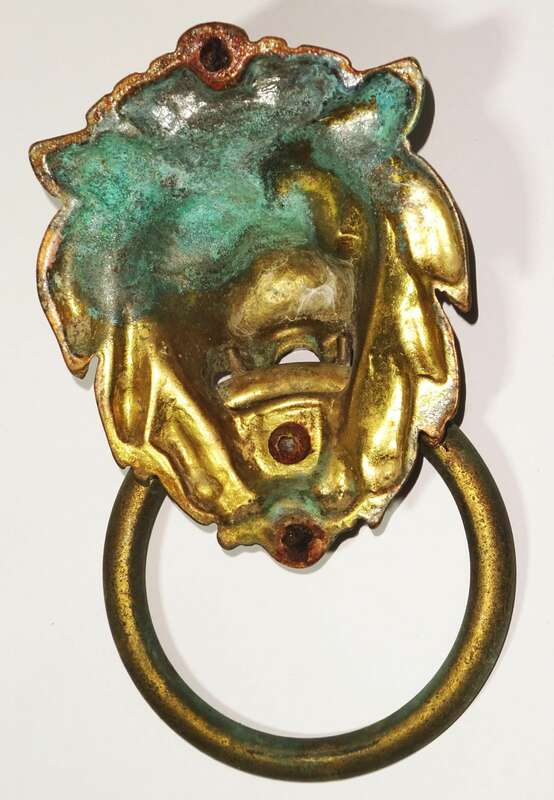 Alter Türklopfer Messing Löwe Türbeschlag Deko